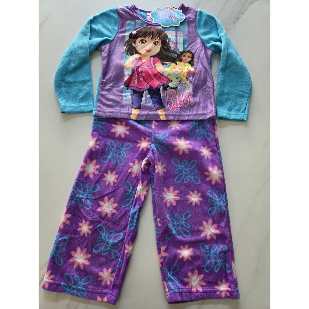 Nickelodeon Dora and Friends Pajama Set Girls 3T 2-Piece NWT Fleece